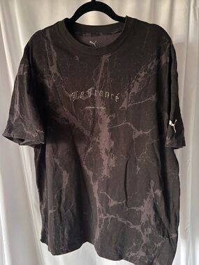 Puma Black/Gray Acid-Wash Graphic Short Sleeve Tee
